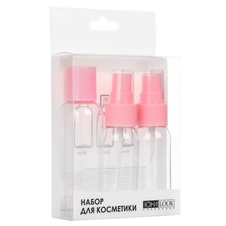 ЮНИLOOK Набор для косметики дорожный 3 предмета, пластик, 2 цвета