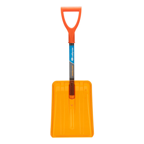 Лопата для уборки снега, поликарбонат, 270х360х840 мм, стальной черенок, усиленная Сибртех