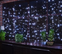 Гирлянда-занавес ул. ULD-C2030-240/TBK (мерц) 240LED белый 3x2/24нит, соед.6мод, пр.черн IP67 Uniel