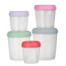 Набор банок для продуктов с завинчивающейся крышкой 5шт (1,4л; 1,05л; 0,75л; 0,55л; 0,4л), пластик