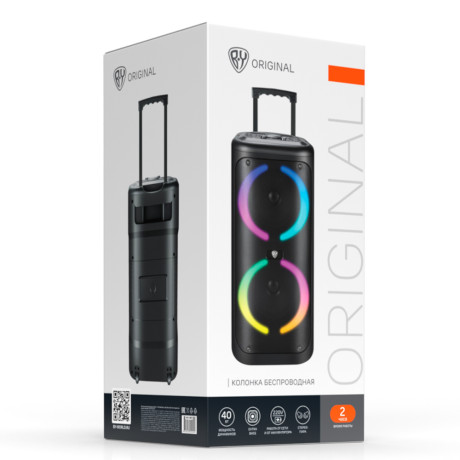 BY Колонка беспроводная 40Вт,7.4В/3600мАч,USB,Micro-SD,AUX,подсветка,ручка,колесики,СЗУ 916-261