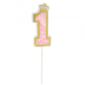 FNtastic Декор для торта, цифры (0-9), 23,5 см, пластик, бумага, цвет розовый