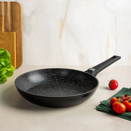 SATOSHI Оникс Сковорода литая d28см, антипригарное покрытие "мрамор", съемная ручка, индукция