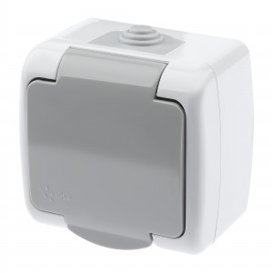 ЭРА Intro Atlantic роз. ОУ 1 мест. серый (земля, крышка) 16А (корп. PC) IP54 5-201-03 9571