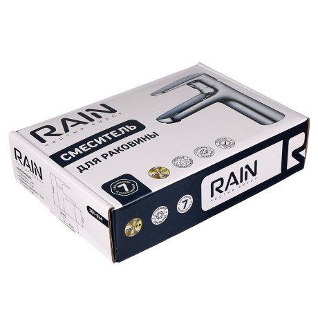 RAIN Смеситель для раковины Оникс, картридж 35мм, гайка, латунь, хром