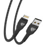 BY Кабель для зарядки Silky iP, 1м, Быстрая зарядка 2.4А, 12W, тканевый, черный