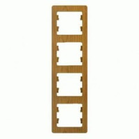 Systeme Electric GLOSSA рамка СУ 4 мест. темный дуб (вертик.) GSL000508 (5!)