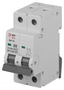 ЭРА PRO автоматический выкл. ВА47-63 2P 32А хар-ка D 4,5кА VA63-2P32D4.5 59465