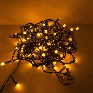 Гирлянда-нить "Минишарики" 100LED желтый 9м., 8реж., провод зеленый SE-MINI-110Y Funray