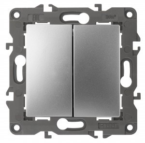 ЭРА 14 Elegance мех. выкл. СУ 2 кл. 10А,250В, алюминий 14-1104-03 автоклеммы 3431