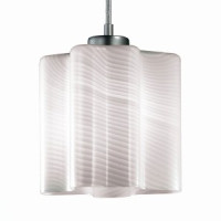 ST LUCE св-к подвесной 60W E27 220x190x1200 Серебристый/Белый с полосками SL117.503.01