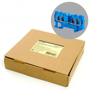 Stekker зажим самозажимной 4-х проводный проходной ЗНИ 4мм2 LD574-2-40 (JXB PT 4) синий 49254