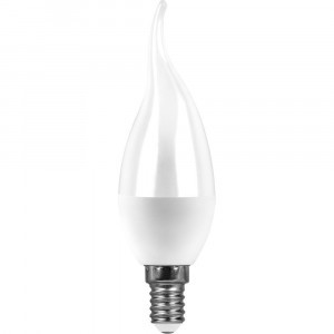 Feron свеча на ветру C37T E14 7W(600lm) 6400K 6K матовая 124x37 LB-97 38135