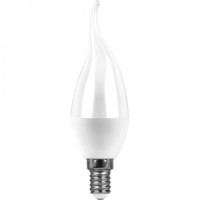 Feron свеча на ветру C37T E14 7W(600lm) 6400K 6K матовая 124x37 LB-97 38135