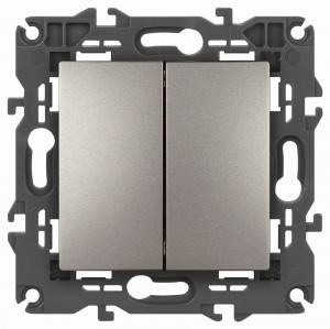 ЭРА Elegance мех. выкл. (перекл.) СУ 2 кл. (перекрестный) 10А титан 14-1112-16 65798