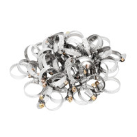 Хомуты нержавеющая сталь, Стандартное болтовое крепление 20-32 мм, 50 штук в упаковке, ширина 9 мм Сибртех