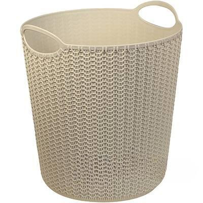 Корзина для бумаг Вязание 10л. Бел. ротанг М2499 (8)