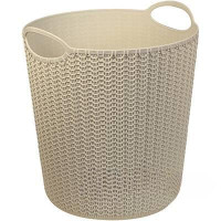 Корзина для бумаг Вязание 10л. Бел. ротанг М2499 (8)