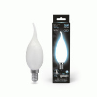Gauss Filament Свеча на ветру E14 5W(450lm) 4100K 4K матов. 120x35 филамент (нитевидная), 104201205