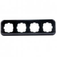 Ovivo рамка СУ 4 мест. LOFT, черный (глянц. поверхн.), 404-010008-228