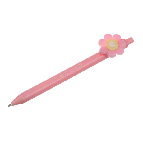 Ручка шариковая автоматическая синяя 0,7мм, "Цветочное настроение", 4 вида