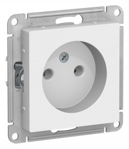 Systeme Electric AtlasDesign мех. роз. СУ 1 мест. бел. Antibact. (пл.осн.) ATN000141 (20!)