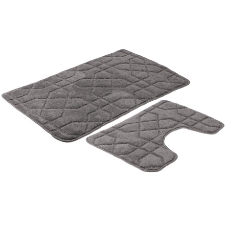 Набор ковриков для ванной и туалета тм VETTA Геометрия, 50x80см + 50x40см, полиэстер, 3 цвета