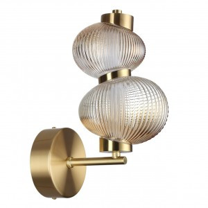 ODEON LIGHT 5095/8WL L-VISION ODL25 417 латунн./янт. град./стекло Бра LED 8W 4000K 932lm BRUCO