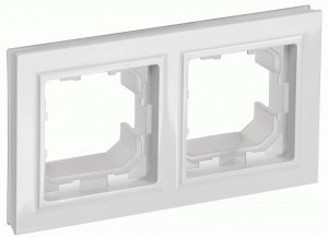 IEK BRITE Рамка СУ 2 мест. IP44 РУ-2-БрБ-44 белый BR-M22-44-K01
