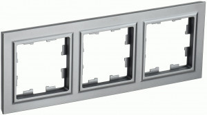 IEK BRITE Рамка СУ 3 мест. РУ-3-БрС сталь BR-M32-K46