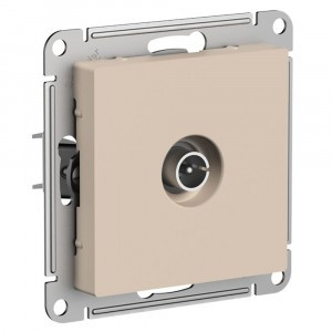 Systeme Electric AtlasDesign мех. роз. TV СУ 1 мест. песочный (проходная, RG6, 4dB) ATN001292 (5!)