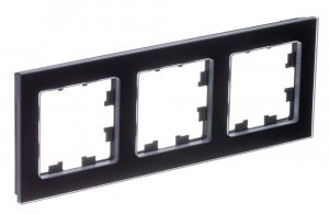 Systeme Electric AtlasDesign NATURE рамка СУ 3 мест., НАТУРАЛЬНОЕ СТЕКЛО, ЧЕРНЫЙ ATN361003