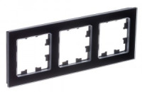 Systeme Electric AtlasDesign NATURE рамка СУ 3 мест., НАТУРАЛЬНОЕ СТЕКЛО, ЧЕРНЫЙ ATN361003