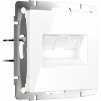 Werkel мех. роз. СУ 2 мест. Ethernet RJ-45 (белая)  (WL01-RJ45+RJ45 a033759)  W1181101 a051115
