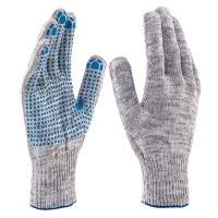 Перчатка х/б, ПВХ покрытие, &quot;Точка&quot;, серый меланж, 10 класс