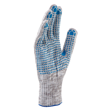 Перчатка х/б, ПВХ покрытие, "Точка", серый меланж, 10 класс