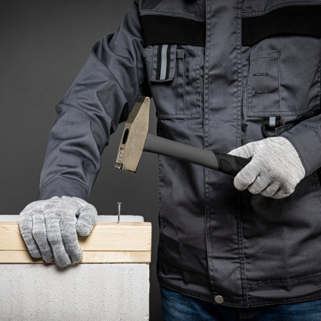 Перчатка х/б, ПВХ покрытие, "Точка", серый меланж, 10 класс