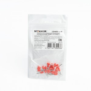 STEKKER Наконечник штыревой втулочный изолир. НШВИ 1-8мм2 LD405-108 Красный (DIY уп.25шт) 39376