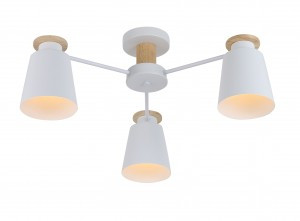 Rivoli люстра Adna 9112-303 3хE27 40W белый, светлое дерево, белый 650х650х260 53435