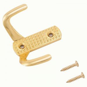 Крючок-вешалка мебельн 2-рожк СТАНДАРТ 011B GP золото В68*Ш51*Г25 ЕВРОПАКЕТ(250,10)