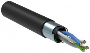 ITK Кабель связи витая пара F/UTP, кат.5E 2х2х24AWG solid, LDPE, 500м, черный