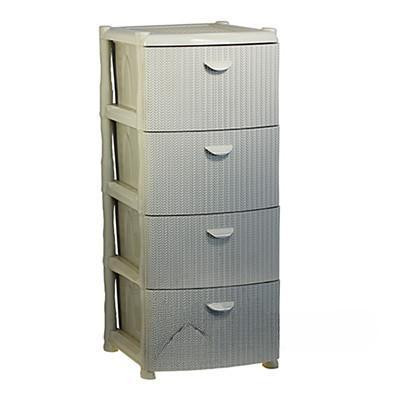 Комод 4-х секционный Вязание Бел. ротанг М2817