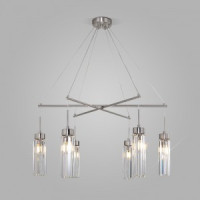 EUROSVET св-к подвес. 6x60W E14 770x770 никель/хруст.прозр. 60163/6  Умный дом Gilian a065758