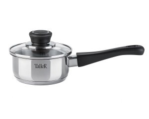 Ковш нерж сталь с крышкой Диана 0,6л стенки 0,5мм дно 2,9мм, индукция TR-11108 TalleR