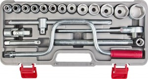 Набор торц гол НИЗ "Шоферский инструмент №3", 1/2", ст 40Х, в пластик кейсе, 19пр zu2761-30