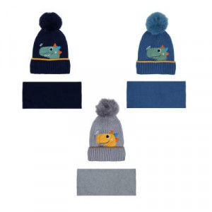 GALANTE Комплект детский 2 пр: шапка р 52-54 и шарф 110х15см, 3 цвета, СЗкр-1
