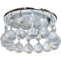 Ecola GX53 H4 св-к Круг с большими хрусталиками Прямой подвес прозрач/Хром 90x110 FB53RVECB (10!)