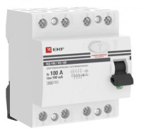EKF PROxima выкл. дифферинциальн УЗО ВД-100 4P 100А 100мА тип AC 4,5кА эл-мех elcb-2-100-100-em-pro