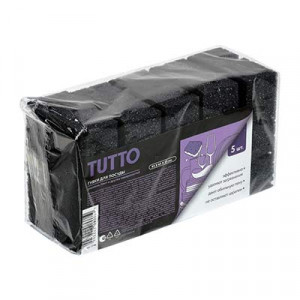 Губки для посуды, поролон/абразив, 95*65*35 мм, 5 шт, черные/Tutto, 17786