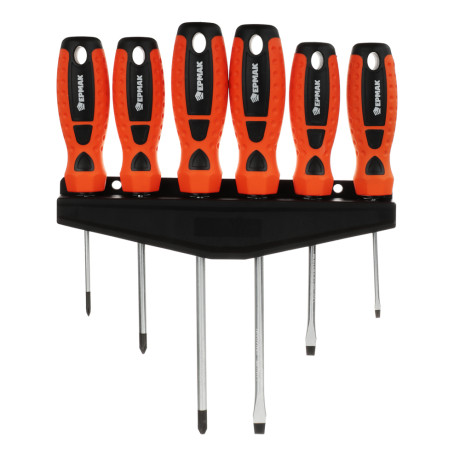 ЕРМАК Набор 6 отверток (PH2x150, SL6x150, PH1x100, SL5x100, PH0x75, SL3x75)